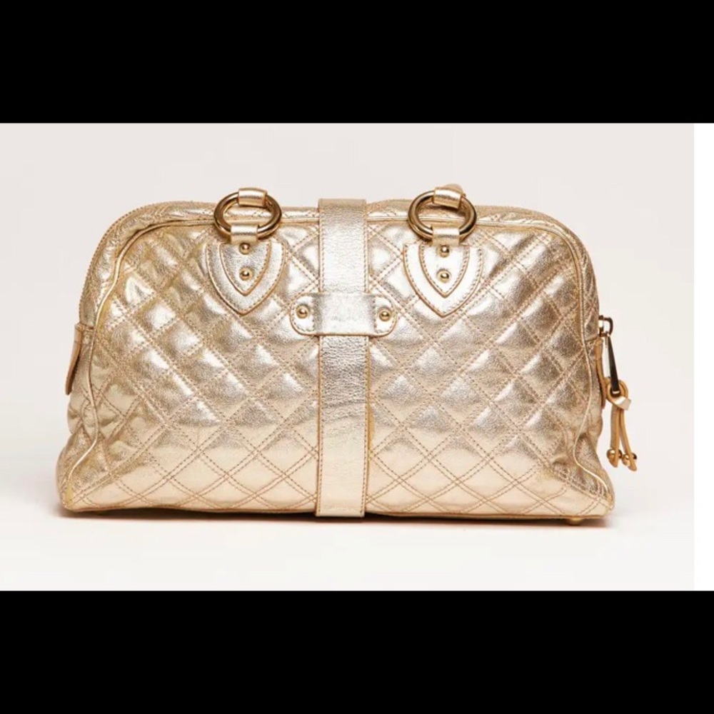 MARC JACOBS Nappa Leather Quilted Venetia Satchel Gold (Authentic) - Picture 3 of 5